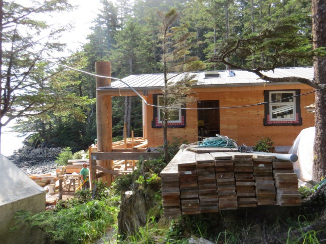 New longhouse cabin facing the ocean